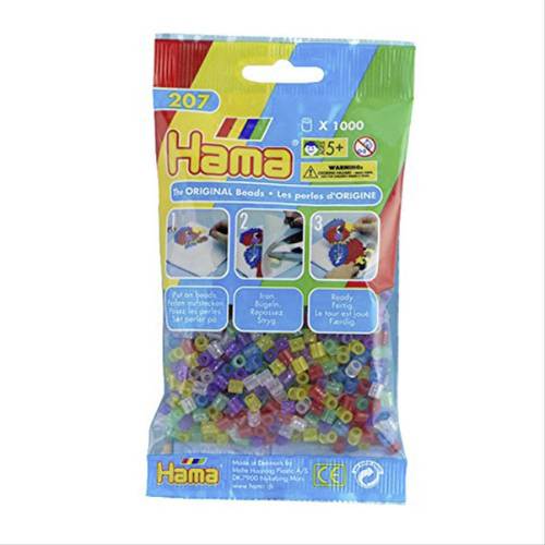 HAMA Bügelperlen Midi - Transparent Glitter Mix 1000 Perlen 207-54 von No Name