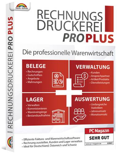 Rechnungsdruckerei Pro PLUS Vollversion, 1 Lizenz Windows Finanz-Software von No Name