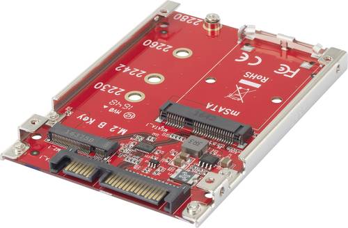 Schnittstellen-Konverter [1x mSATA-Buchse, M.2 NGFF - 1x SATA-Kombi-Stecker 7+15pol.] von No Name