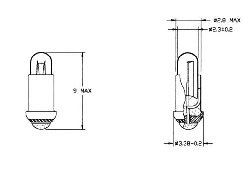 Spezialglühlampe Klar MS2.8 10V 45mA 1 Set von No Name