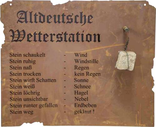 Wanddeko Altdeutsche Wetterstation (B x T) 70cm x 80cm Stahlblech Braun von No Name