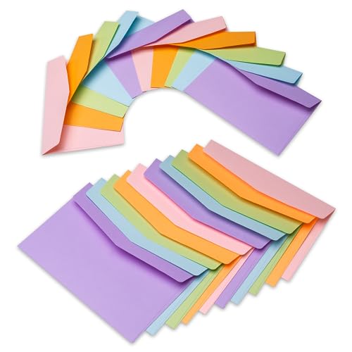 40 Briefumschläge Bunt Mix 16 x 11cm - 130 g/m² Kuvert Ohne Fenster - Briefumschläge, Kuvert, Briefkuvert, Briefhülle für Grußkarten, Einladung, Geburtstagskarten - Umschläge Paket farbig zum basteln von Noa Home Deco