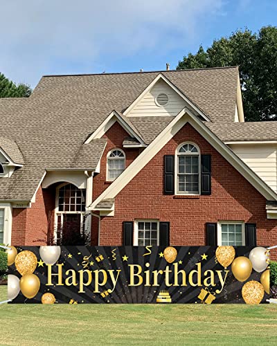 Noa Home Deco Geburtstagsfeier Dekorationen Banner,Geburtstag Deko Für Jungen Und Mädchen,Lange Größe geburtstag Männer Frau Banner Schwarz Und Gold Geburtstag Deko Hintergrund, 180 * 40cm Noa Home Deco Geburtstagsfeier Dekorationen Banner,Geburtstag Deko Für Jungen Und Mädchen,Lange Größe geburtstag Männer Frau Banner Schwarz Und Gold Geburtstag Deko Hintergrund, 180 * 40cm von Noa Home Deco