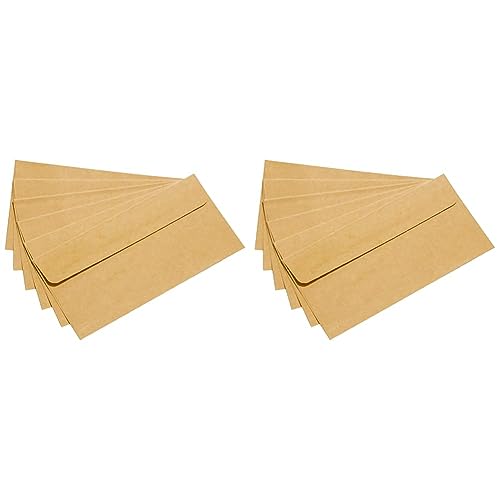 Noa Home Deco Kraftpapier Umschläge,Briefumschläge (100 Stück) aus vintage Kraftpapier -80 g/m²(DIN DL - 220 x 110 mm) (Packung mit 2) von Noa Home Deco