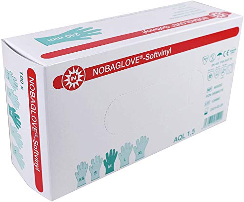 Nobaglove Set of 100 Einmalhandschuhe Super Vinyl Puderfrei, Größe Medium Nobaglove Set of 100 Einmalhandschuhe Super Vinyl Puderfrei, Größe Medium von Noba Verbandmittel