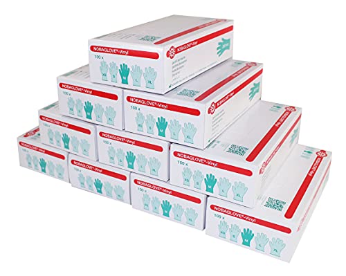 Nobaglove Vinyl Puderfrei Einmalhandschuhe, Größe M, 10 x 100 = 1000 Stück von Noba Verbandmittel