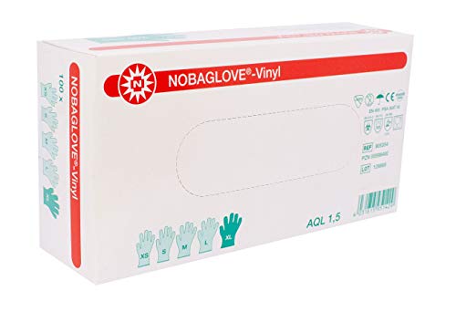 NOBAGLOVE Vinyl Puderfreie Untersuchungshandschuhe XS-XL, Größe:XL von Nobamed