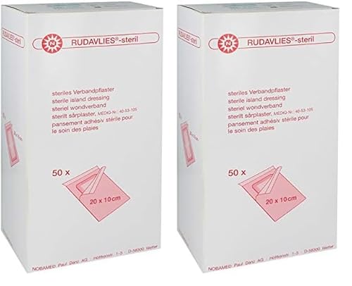 Nobamed Wundschnellverband 20 x 10 cm, 50 Stück (Packung mit 2), Steril, Hypoallergen, nicht-adherent, hoch absorbierend, Elastisch, 2er Pack von Nobamed