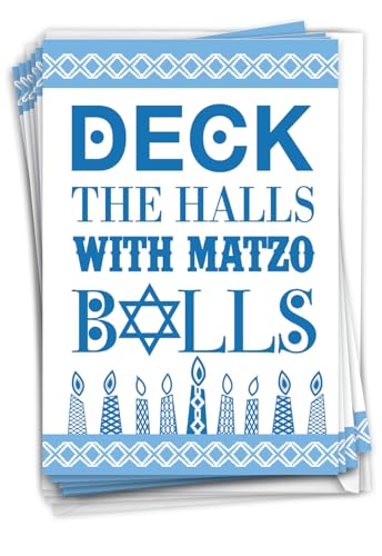NobleWorks, Halls of Matzo Balls – 12 lustige Chanukah-Karten in Box – Großpackung C10758HKG-B12x1 von NobleWorks