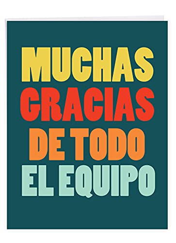 NobleWorks - Große Dankeskarte in spanischer Gruppe (21,6 x 27,9 cm) Dankbarkeit, Wertschätzungsgeschenk – Große Danke vom Team-Spanisch J6884TYG-SL-US von NobleWorks