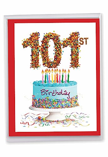 NobleWorks - Jumbo-Papierkarte zum 101. Geburtstag, 21,6 x 27,9 cm, mit Umschlag (1 Packung) Übergröße Jumbo Big Day 101 J2764MBG von NobleWorks
