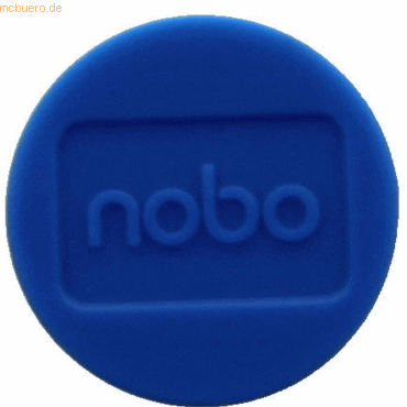 10 x Nobo Magnet rund 20mm VE=8 Stück blau von Nobo
