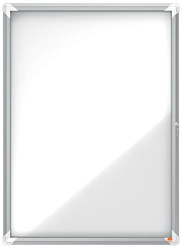 Nobio abschließbarer Schaukasten mit magnetischer Notiztafel, 9 x A4, Premium Plus, Weiß, 1902560 von Nobo