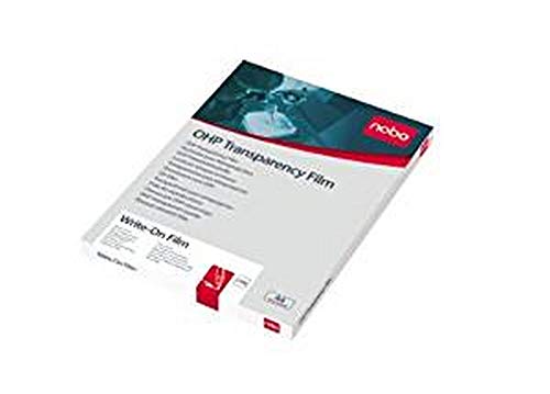 Nobo 33638235 Folie für OHP Schreibfolie, für A4, Stärke: 120 My, Packung, für Direktbeschriftung mit allen Markern, 100 Stück von Nobo