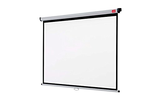 Nobo Beamer-Leinwand zur Wand- und Deckenmontage, Projektorleinwand mit brillant weißer Oberfläche, höhenverstellbar und manuell ausziehbar, 1750 x 1325 mm, 1902392 von Nobo