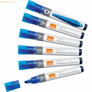 Nobo Boardmarker Liquid Ink Keilspitze VE=10 Stück blau von Nobo
