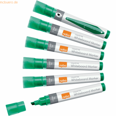 Nobo Boardmarker Liquid Ink Keilspitze VE=10 Stück grün von Nobo