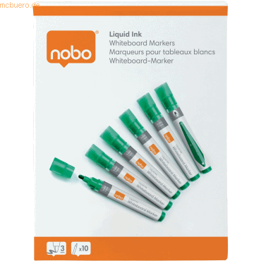 Nobo Boardmarker Liquid Ink Rundspitze VE=10 Stück grün von Nobo