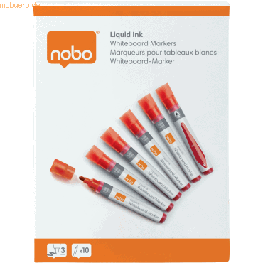 Nobo Boardmarker Liquid Ink Rundspitze VE=10 Stück rot Nobo Boardmarker Liquid Ink Rundspitze VE=10 Stück rot von Nobo