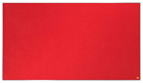 Nobo Filz-Notiztafel, 1220 x 690 mm, Schlanker Zielrahmen, InvisaMount-Montagesystem, Impression Pro, Rot, 1915421 von Nobo