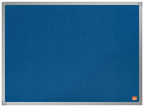 Nobo Filz-Notiztafel, 45 x 60 cm, Aluminiumrahmen, Traditionelle Eckmontage, Blau, Essence-Serie, 1915201 von Nobo