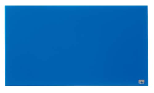 Nobo Glas Magnet-Whiteboard mit herausnehmbarem Stiftehalter, 680 x 380 mm, InvisaMount Befestigungssystem, Impression Pro, Blau, 1905187 von Nobo