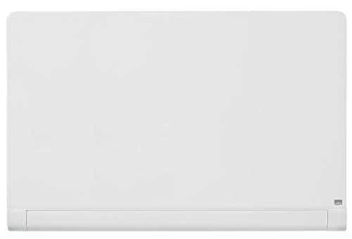 Nobo Glas Magnet-Whiteboard mit kaschiertem Stiftehalter, 1260 x 710 mm, InvisaMount Befestigungssystem, Impression Pro, Brillantweiß, 1905192 von Nobo