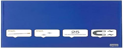 Nobo Glas-Whiteboard Kleine Magnetische Wandtafel, Trocken Abwischbare Glas-Oberfläche, Rahmenlos, Unsichtbare Wandmontage, 300 x 300 mm, Inkl. Markerstift und Magneten, Blau, 1903952 von Nobo
