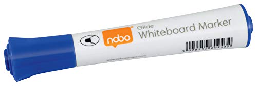 Nobo Glide Drywipe Whiteboardmarker-Set, 10 Stück, Feine 2 mm Rundspitze, Blau, 1915265 von Nobo