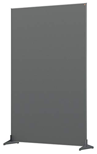 Nobo Impression Pro Filz Stellwand, 1,8m hoch, freistehender Spuck-, Nies- und Hustschutz, 1200x1800mm, Grau, 1915521 von Nobo