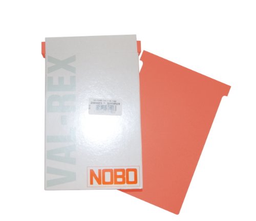 Nobo Kartentafel Zubehör T-Karten in Blisterverpackung, Größe 2, 100 Stück, orange von Nobo