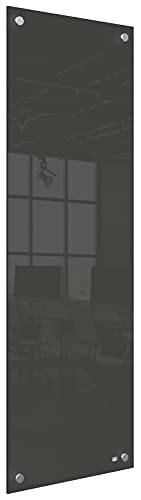 Nobo Kleine Glas-Whiteboard Tafel, Trocken Abwischbare Glas-Oberfläche, Rahmenlos, Eck-Wandmontage, Zuhause/Büro, 300 x 900 mm, Inklusive Markerstift, Schwarz, 1915610 von Nobo