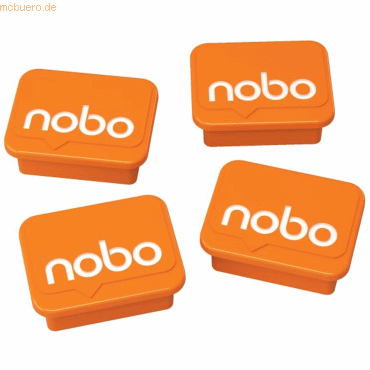 Nobo Magnet eckig 18x22mm orange VE=4 Stück von Nobo