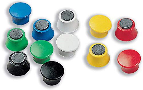 Nobo Magnete Reißzweckenform (rund 18 mm, Durchmesser) 12 Stück farblich sortiert von Nobo