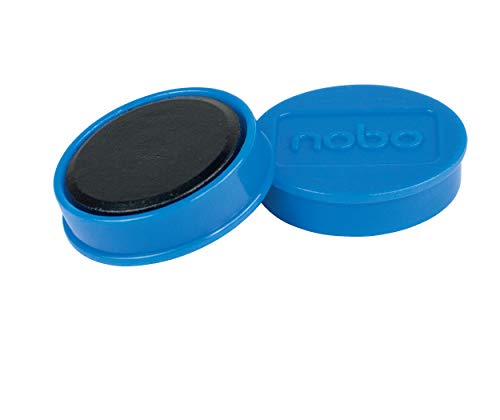 Nobo Magnete für magnetisches Whiteboards, 10 Stück, 32 mm, Blau, 1915299 von Nobo