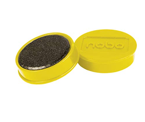 Nobo Magnete für magnetisches Whiteboards, 10 Stück, 32 mm, Gelb, 1915302 von Nobo