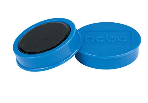 Nobo Magnete für magnetisches Whiteboards, 10 Stück, 38 mm, Blau, 1915313 von Nobo