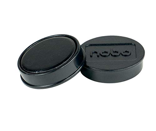 Nobo Magnete für magnetisches Whiteboards, 4 Stück, 30 mm, Schwarz, 1901448 von Nobo