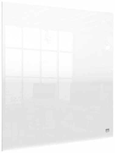 Nobo Mini-Whiteboard für Tisch- oder Wandmontage, Tragbar, Trocken Abwischbares Acrylglas, Rahmenlos, 450 x 450 mm, Inklusive Markerstift und Montagepads, Durchsichtig, 1915617 von Nobo