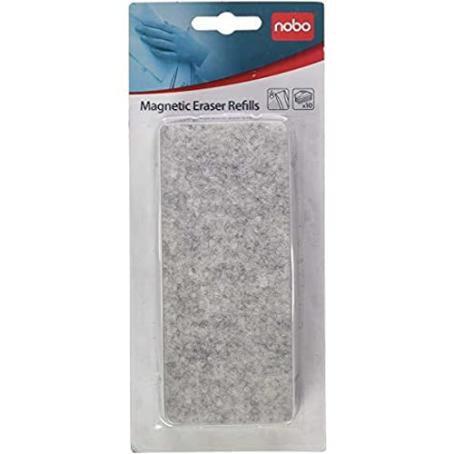 Nobo Nachfüll-Pads für Whiteboard-Tafelwischer, 10 Stück, Ideal für Dry Wipe Oberflächen, 34534497 von Nobo