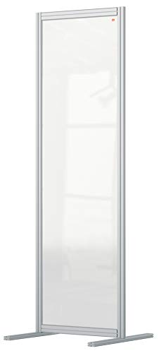 Nobo Premium Plus Stellwand aus Acryl, 1,8m hoch, Modularer Spuck-, Nies- und Hustschutz, Hygienewand, 600x1800mm, durchsichtig, 1915517 von Nobo