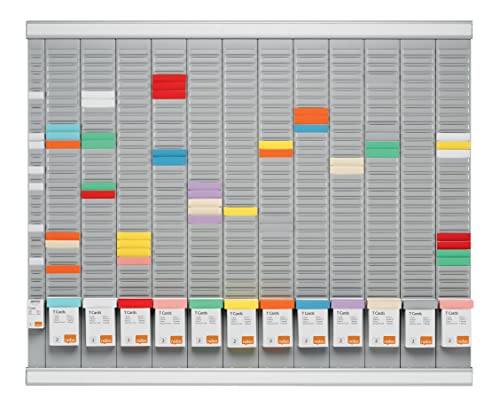 Nobo T-Karten Jahresplanungsset, Wandmontage, Haftnotizen Set mit 12 Spalten und 32 Slots, Größe 2, einschließlich T-Karten und Indexspalte, 32938864 von Nobo