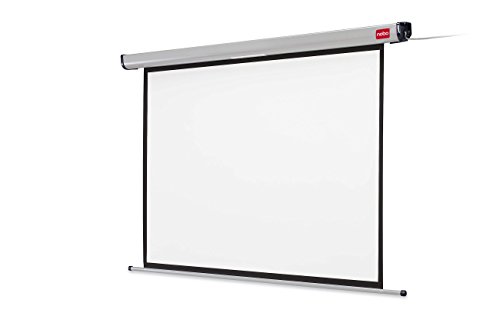 Nobo Ultra Elektrische Beamer-Leinwand, Projektorleinwand mit brillant weißer Oberfläche, mit Fernbedienung, 1440 x 1080 mm, 1901970 von Nobo