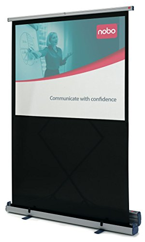 Nobo Ultra Mobile Nobo Beamer-Leinwand, ideal für Präsentationen, Projektorleinwand mit brillant weißer Oberfläche, mit Standfuß und leichtem Aluminiumkoffer, 1180 x 900 mm, 1901955 von Nobo