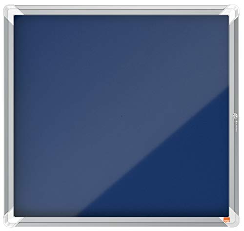 Nobo abschließbarer Schaukasten mit Filz-Notiztafel, 6 x A4, Premium Plus, Blau, 1902555 von Nobo