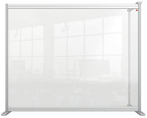 Nobo durchsichtige Schreibtisch-Trennwand aus Acryl, Freistehende Schutztrennwand, Hygieneschutz, Premium Plus, 1200x1000 mm, 1915496 von Nobo