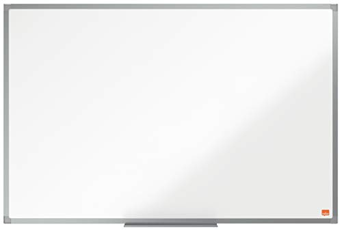 Nobo magnetisches Emaille Whiteboard, 60 x 90 cm, Aluminiumrahmen, Traditionelle Eckmontage, Inkl. Stiftablage, Weiß, Essence-Serie, 1915451 von Nobo