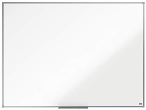 Nobo magnetisches Whiteboard aus Stahl, 90 x 120 cm, Aluminiumrahmen, Traditionelle Eckmontage, Inkl. Stiftablage, Weiß, Essence-Serie, 1905211 von Nobo