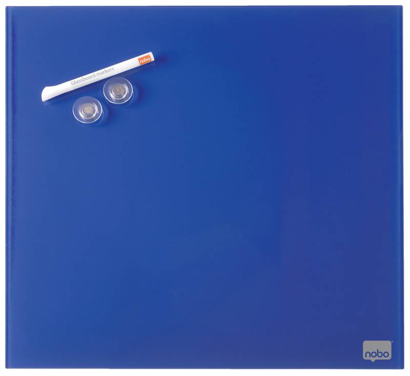 nobo Glas-Magnettafel, (B)450 x (H)450 mm, blau von Nobo