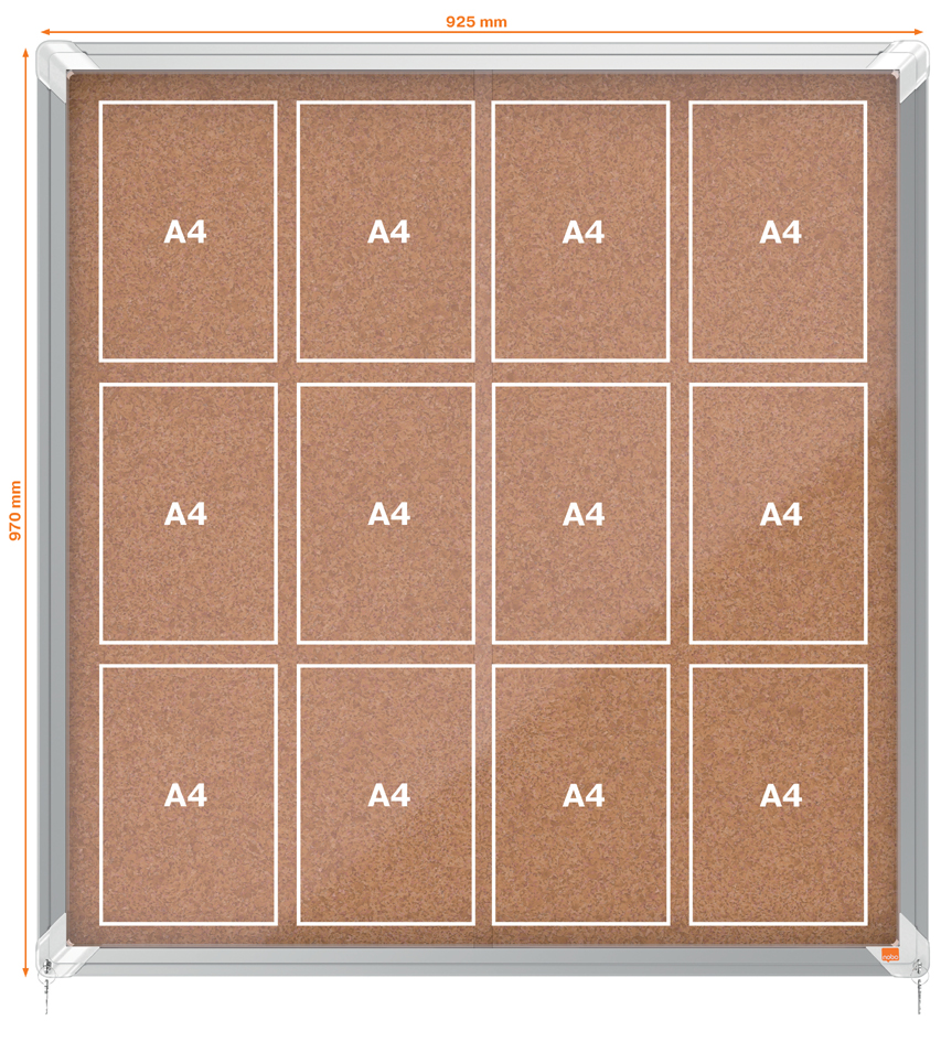 nobo Schaukasten Premium Plus, Kork-Rückwand, 12 x DIN A4 nobo Schaukasten Premium Plus, Kork-Rückwand, 12 x DIN A4 von Nobo
